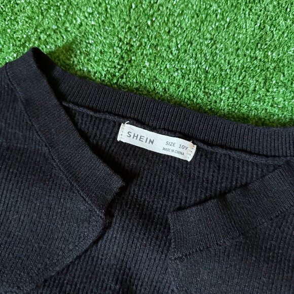 Shein Tween Girl Drop Shoulder Crop Long Sleeve Open Front  Cardigan Size 10Y - Picture 5 of 8